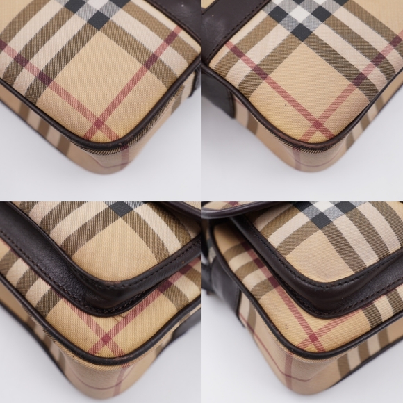 (MT56) Vintage Burberry Brown Nova Check Crossbody Bag  With Matching Wallet - Picture 13 of 16